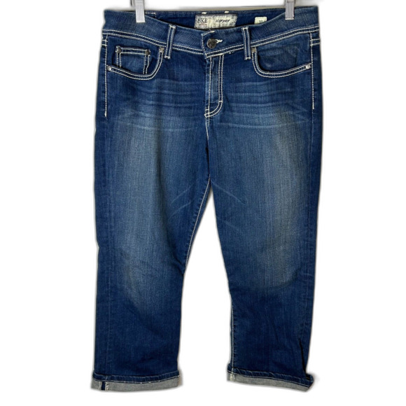 BKE Harper Blue Medium Wash Stretch Mid-Rise Cropped Cuffed Jeans Size 31 (US L) - Picture 3 of 15